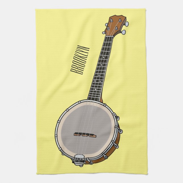 Cartoon Banjo Geschirrtuch (Vertikal)