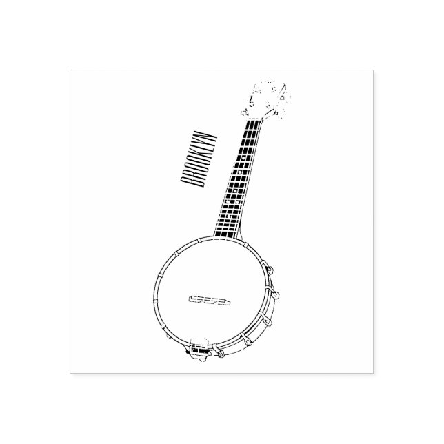 Cartoon Banjo Gummistempel (Prägung)