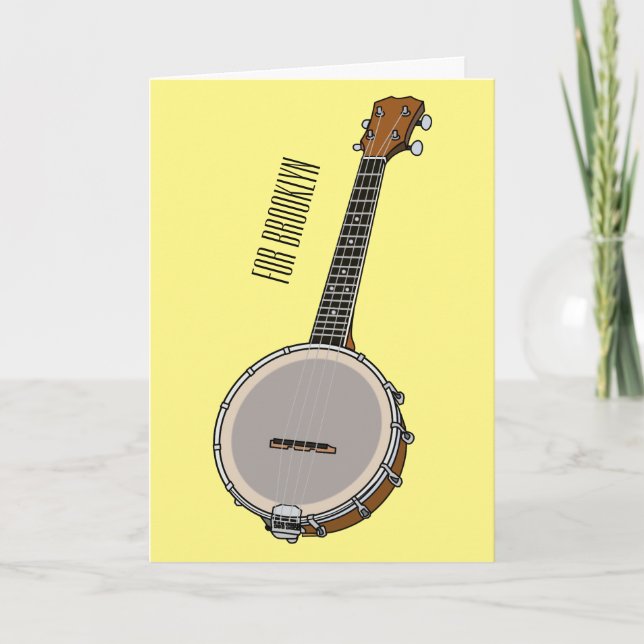 Cartoon Banjo Karte (Vorderseite)
