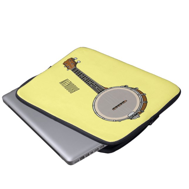 Cartoon Banjo Laptopschutzhülle (Vorne Knopf)