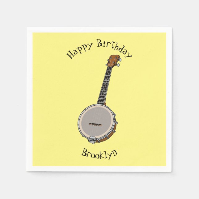 Cartoon Banjo Serviette (Vorderseite)