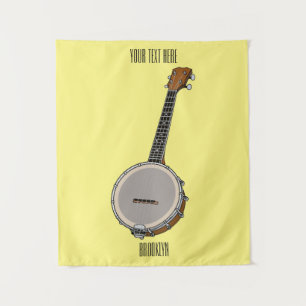 Cartoon Banjo Wandteppich