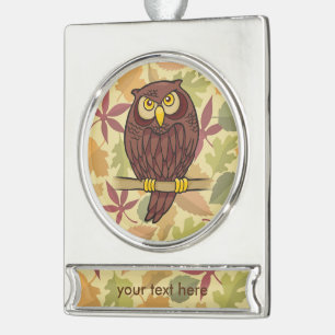 Cartoon Banner-Ornament Silber