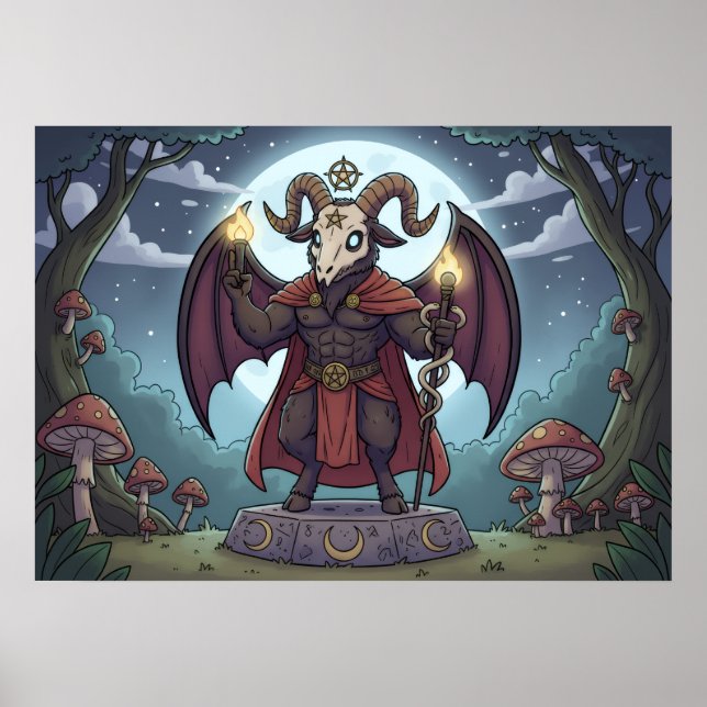Cartoon Baphomet Poster (Vorne)