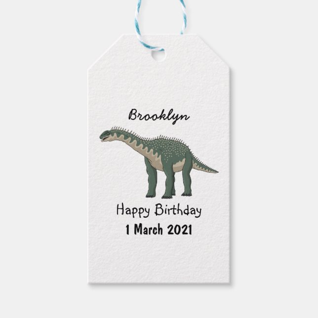 Cartoon Barapasaurus Geschenkanhänger (Vorderseite)