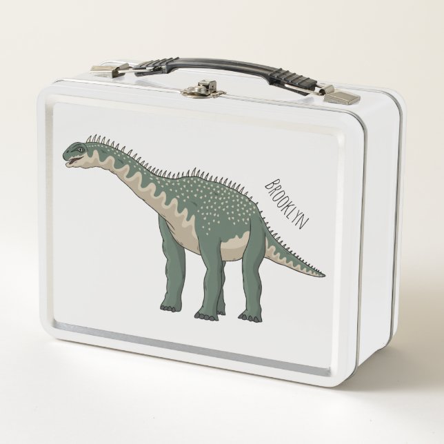 Cartoon Barapasaurus Metall Brotdose (Vorderseite)