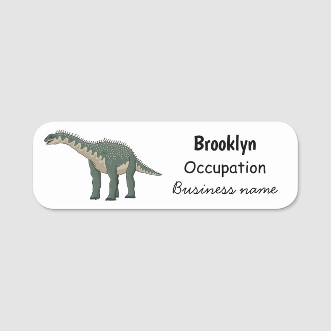 Cartoon Barapasaurus Namensschild (Vorderseite)