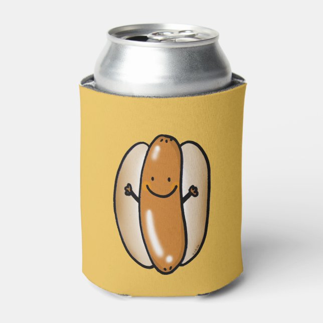 Cartoon Barbecue Hot Dog Würstchen Dosenkühler (Kanne Vorderseite)