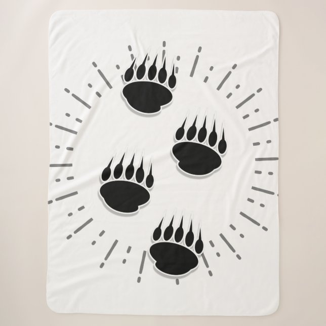 Cartoon Bärenspur mit Vintagem Sonnenbrand Sherpadecke (Vorderseite)