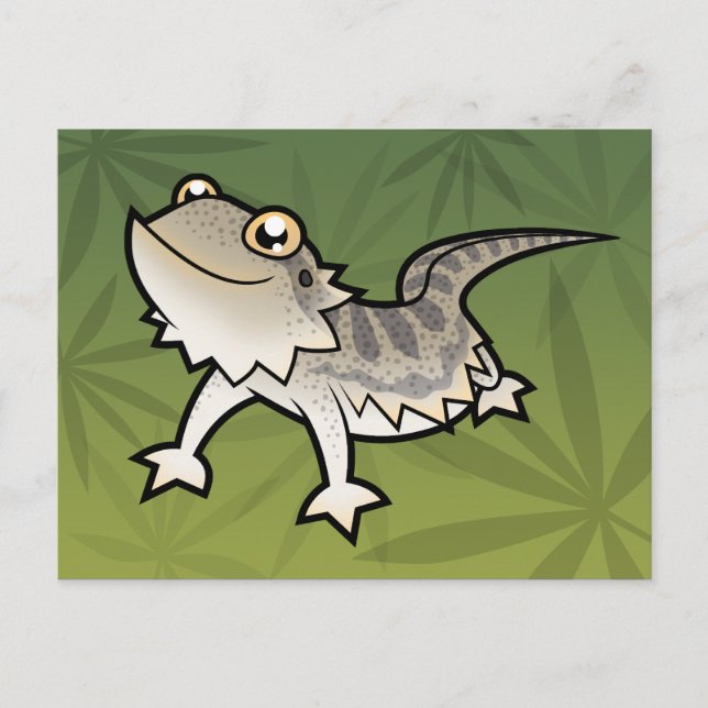 Cartoon Barteter Drache / Rankindrache Postkarte (Vorderseite)