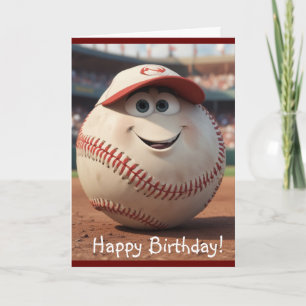 Cartoon Baseball Geburtstagskarte Dankeskarte