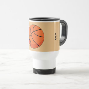 Cartoon Basketball Ball Add Name Reisebecher
