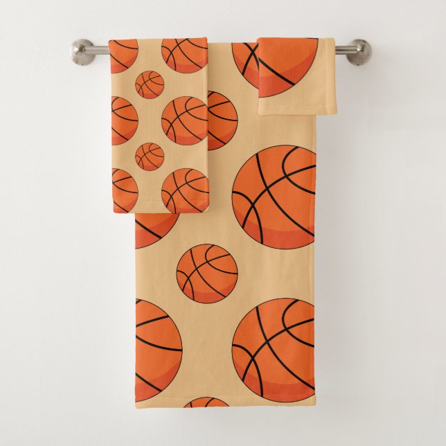 Cartoon Basketball Ball Badhandtuch Set (Insitu)