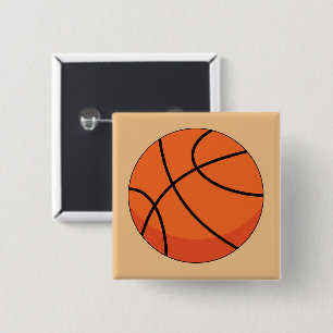 Cartoon Basketball Ball Button