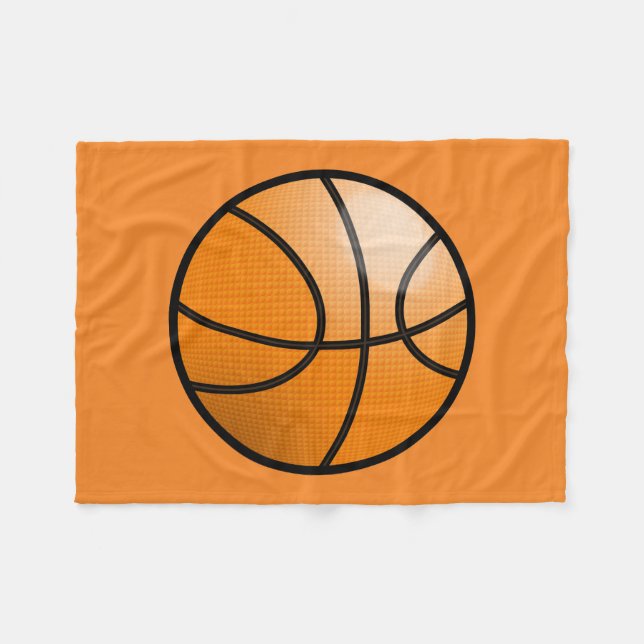 Cartoon Basketball Ball Fleecedecke (Vorderseite (Horizontal))