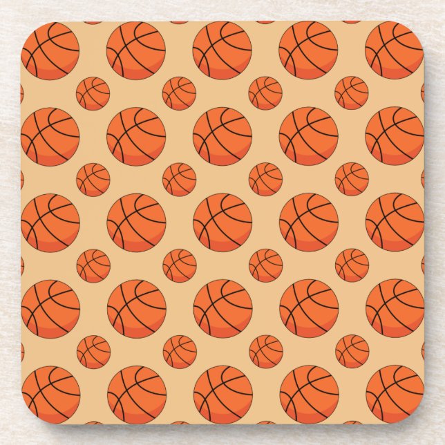Cartoon Basketball Ball Getränkeuntersetzer (Vorderseite)