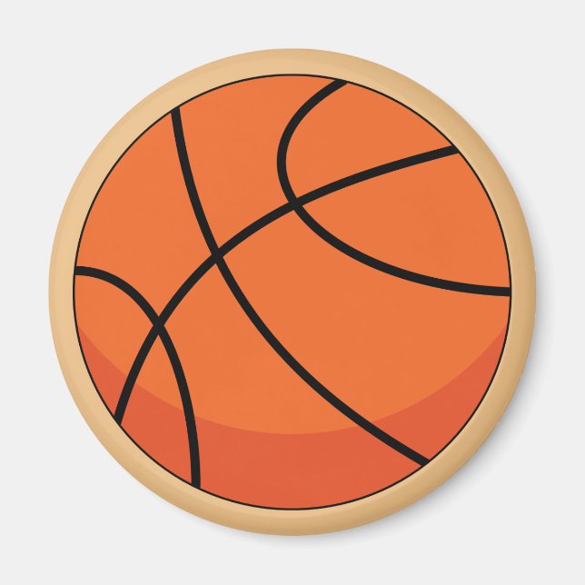 Cartoon Basketball Ball Magnet (Vorne)