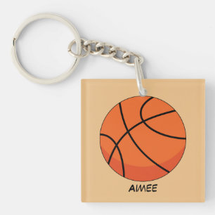 Cartoon Basketball Ball Name hinzufügen Schlüsselanhänger
