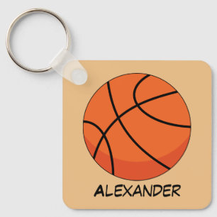 Cartoon Basketball Ball   Name hinzufügen Schlüsselanhänger