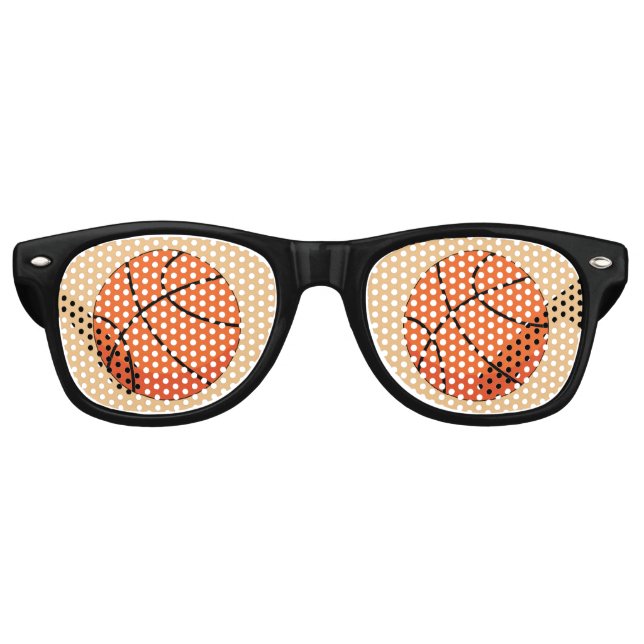 Cartoon Basketball Ball Partybrille (Vorderseite)