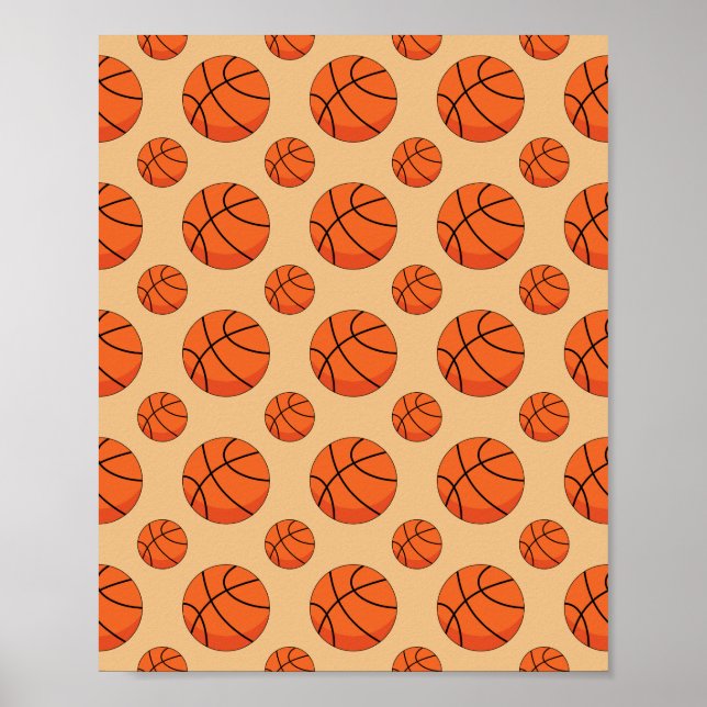 Cartoon Basketball Ball Poster (Vorne)