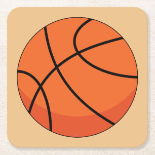 Cartoon Basketball Ball Rechteckiger Pappuntersetzer