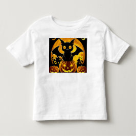 Cartoon Bat und Pumpkins unter Vollmond Kleinkind T-shirt