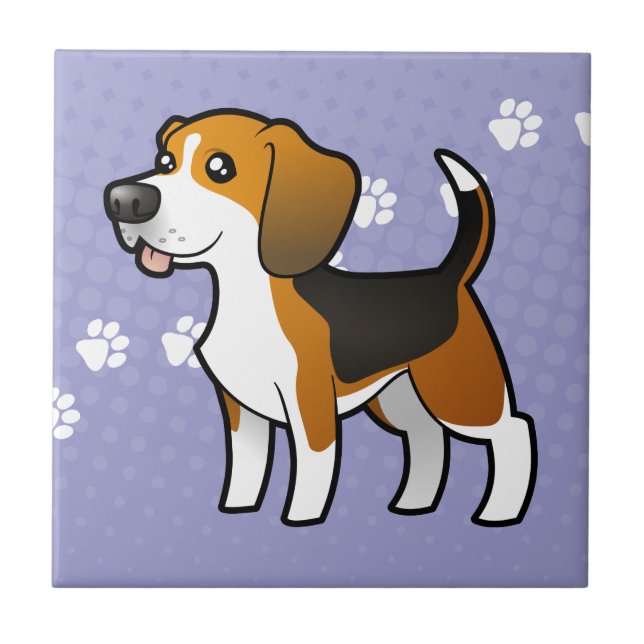 Cartoon-Beagle Fliese (Vorderseite)