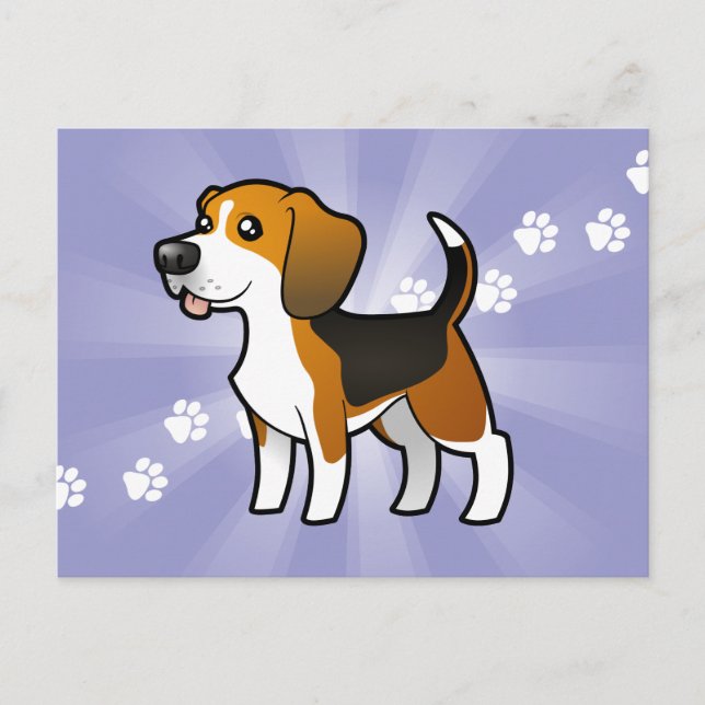 Cartoon Beagle Postkarte (Vorderseite)