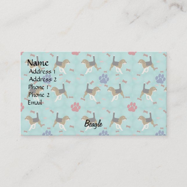 Cartoon Beagle Visitenkarte (Vorderseite)