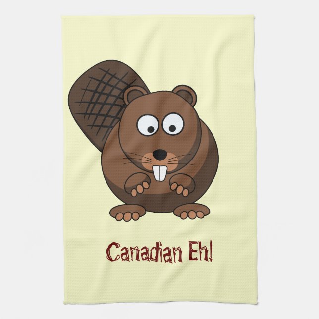 Cartoon Beaver Américain MoJo Serviettes de cuisin (Vertical)