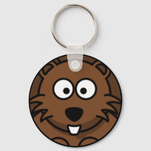 Cartoon Beaver Face Schlüsselanhänger