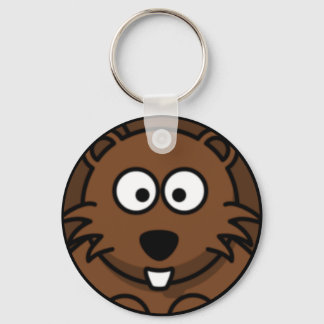 Cartoon Beaver Face Schlüsselanhänger
