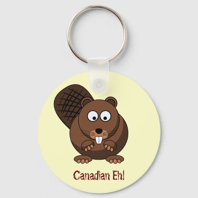 Cartoon Beaver Keychain Schlüsselanhänger (Vorderseite)