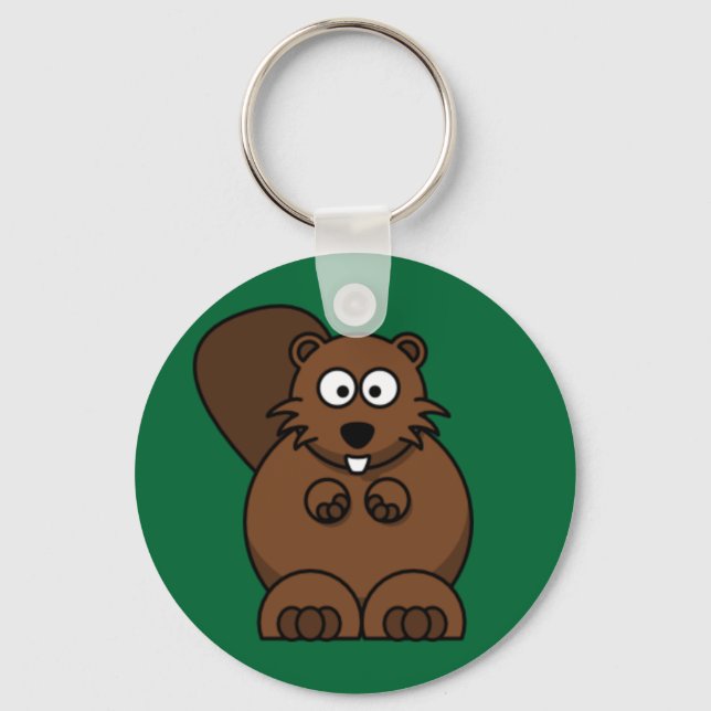 Cartoon Beaver Schlüsselanhänger (Vorderseite)