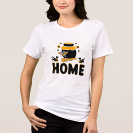 Cartoon Bee and Honey Jar "ZUHAUSE" T - Shirt