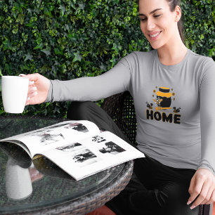 Cartoon Bee and Honey Jar "ZUHAUSE" T - Shirt