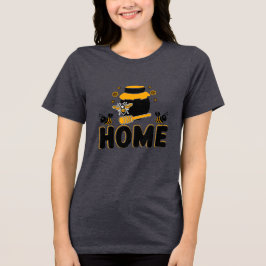 Cartoon Bee and Honey Jar "ZUHAUSE" T - Shirt