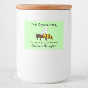 Cartoon Bee Bio Miel Étiquette