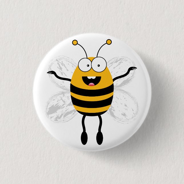 Cartoon Bee Button (Vorderseite)