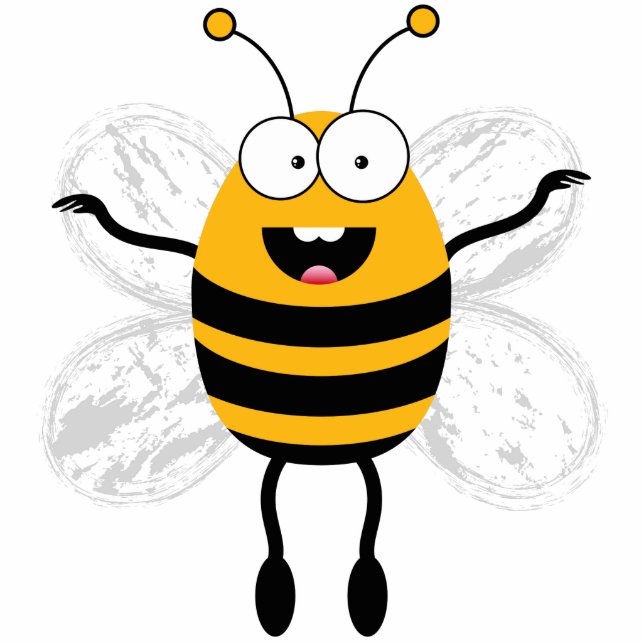 Cartoon Bee Freistehende Fotoskulptur (Vorne)