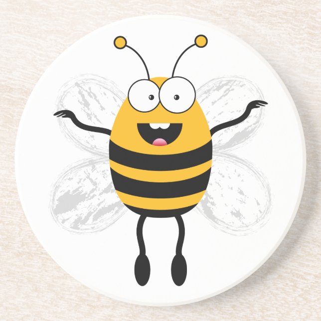 Cartoon Bee Getränkeuntersetzer (Vorne)