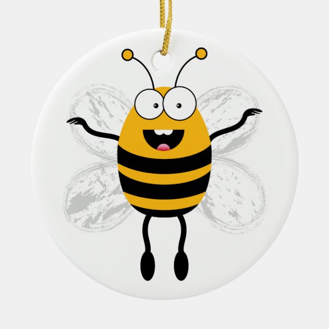 Cartoon Bee Keramikornament (Vorne)