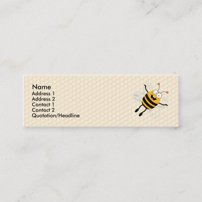 Cartoon Bee Mini Visitenkarte (Vorderseite)