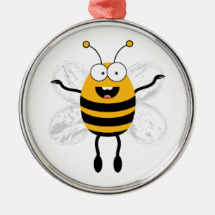 Cartoon Bee Silbernes Ornament