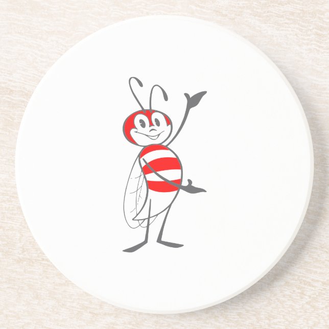 Cartoon Bee Vector Untersetzer (Vorne)