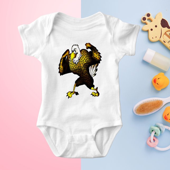 Cartoon-Bekämpfungsadler Baby Strampler (Cartoon Fighting Eagle Baby Bodysuit)