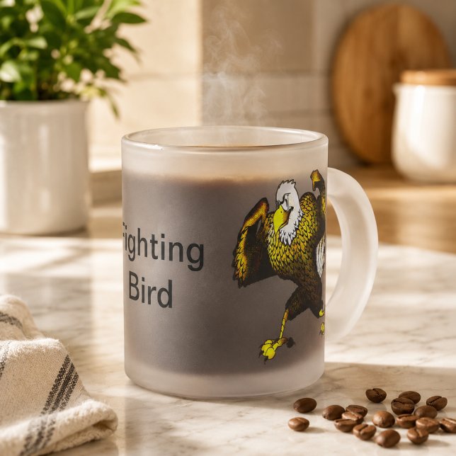 Cartoon-Bekämpfungsadler Mattglastasse (Cartoon Fighting Eagle Frosted Glass Coffee Mug)