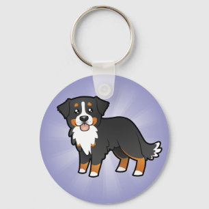 Cartoon Bernese Mountain Dog Schlüsselanhänger