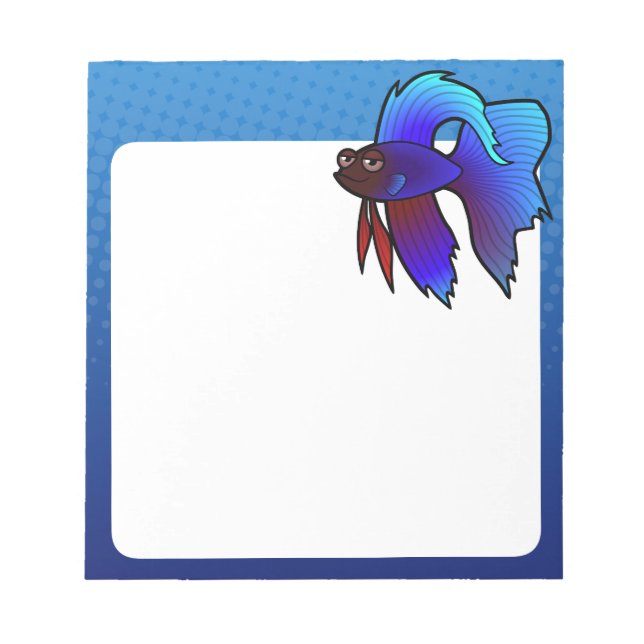 Cartoon Betta Fisch / Siamischer Fisch Notizblock (Vorderseite)